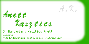 anett kasztics business card